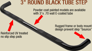 Fitting Kit Bragan BRA41051-BLACK SUV 4x4 Side Bars Steps Tubes Matte Black Stainless Steel 